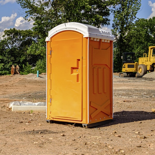 how often are the portable restrooms cleaned and serviced during a rental period in Ririe